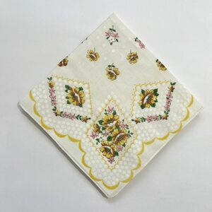 Linen Floral Bridesmaid Wedding Handkerchief Cottage Core Vintage Coquette